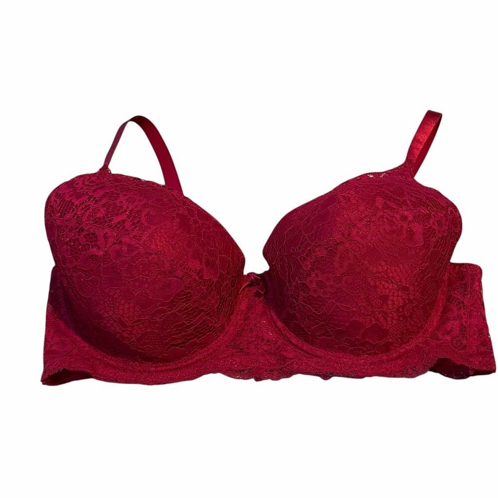 DREAMWEAR Women’s Red Lace Push-Up Bra Size 40DD